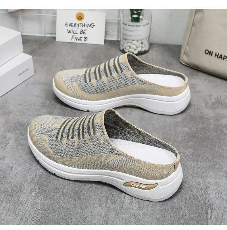 Quenby - Tenis de punto sin cordones de estilo casual