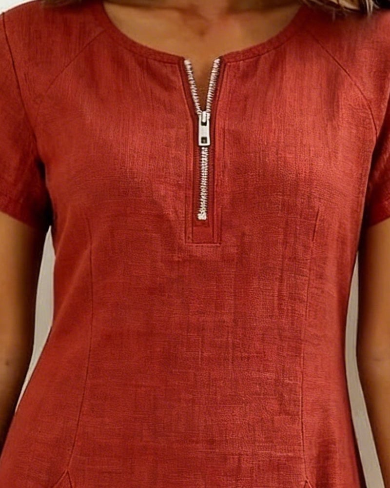 Girella - Vestido de lino de corte en A fresco