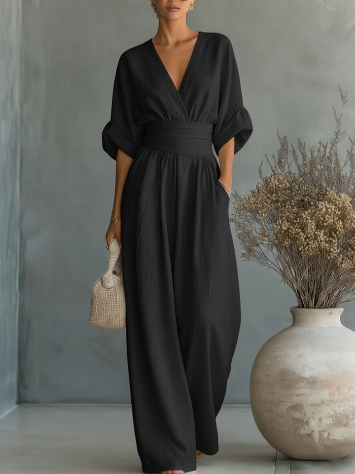 Ainslee - Jumpsuit de pierna ancha de tacto suave