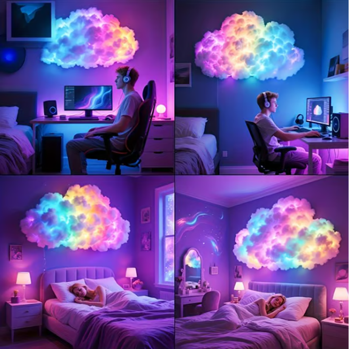 Liliana - Lámpara de Pared RGB en Forma de Nube