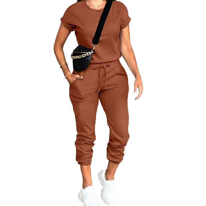 Tovelle - Conjunto de top casual y pantalón jogger