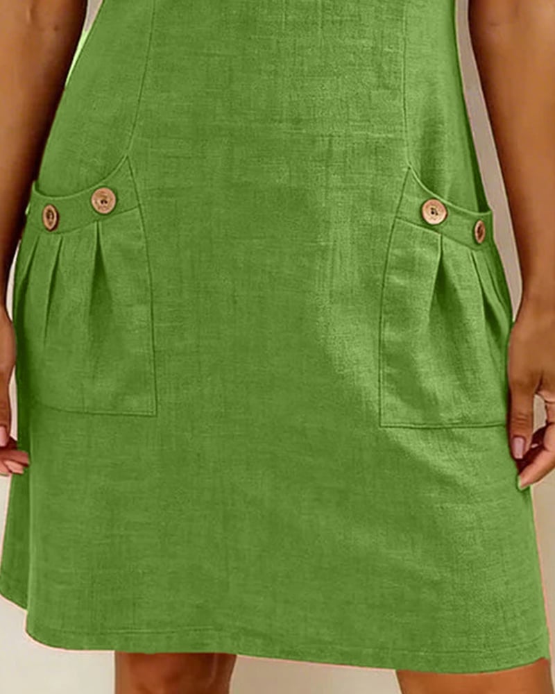 Girella - Vestido de lino de corte en A fresco