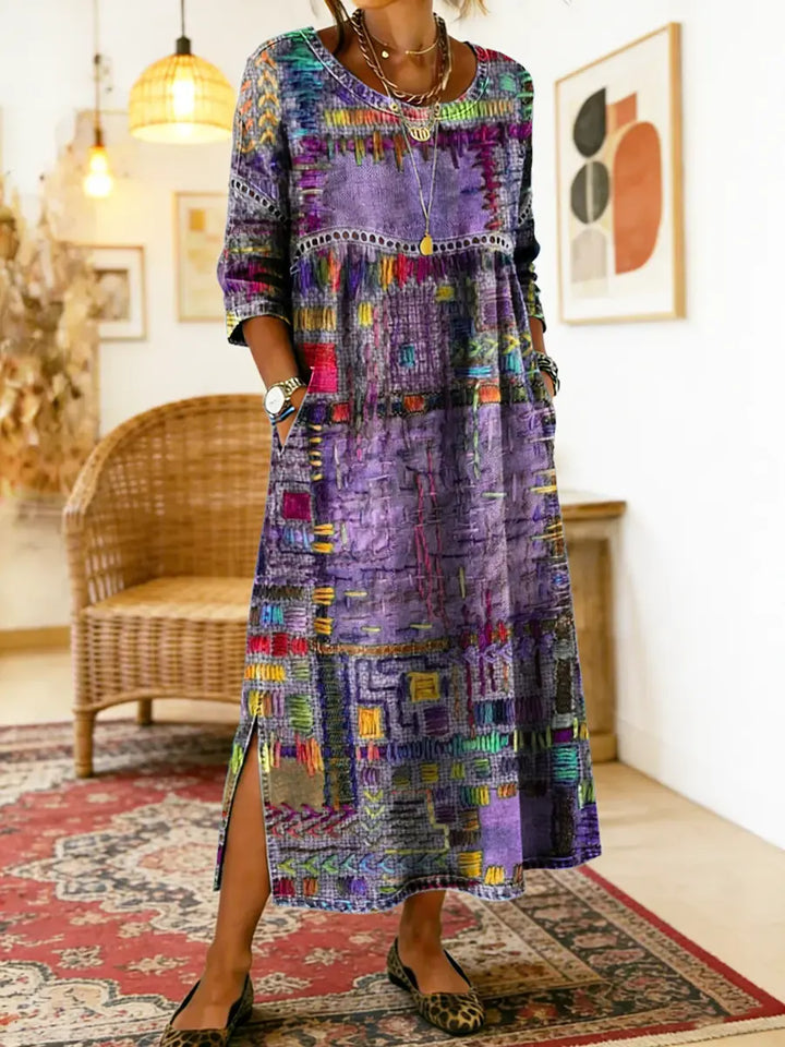Maelle - Vestido midi estampado de silueta relajada y estilo casual