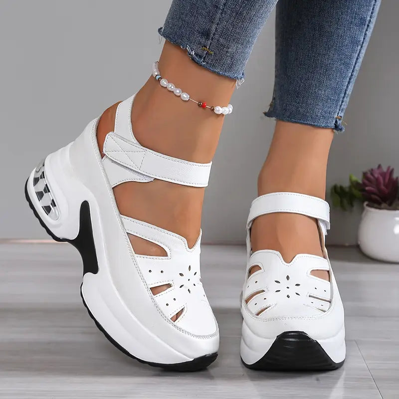 Taniae - Sandalias ortopédicas con cuña acolchada