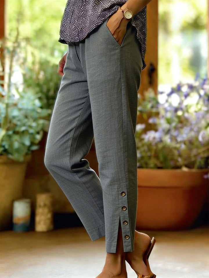 Bellamy - Pantalón tobillero con detalle de botones