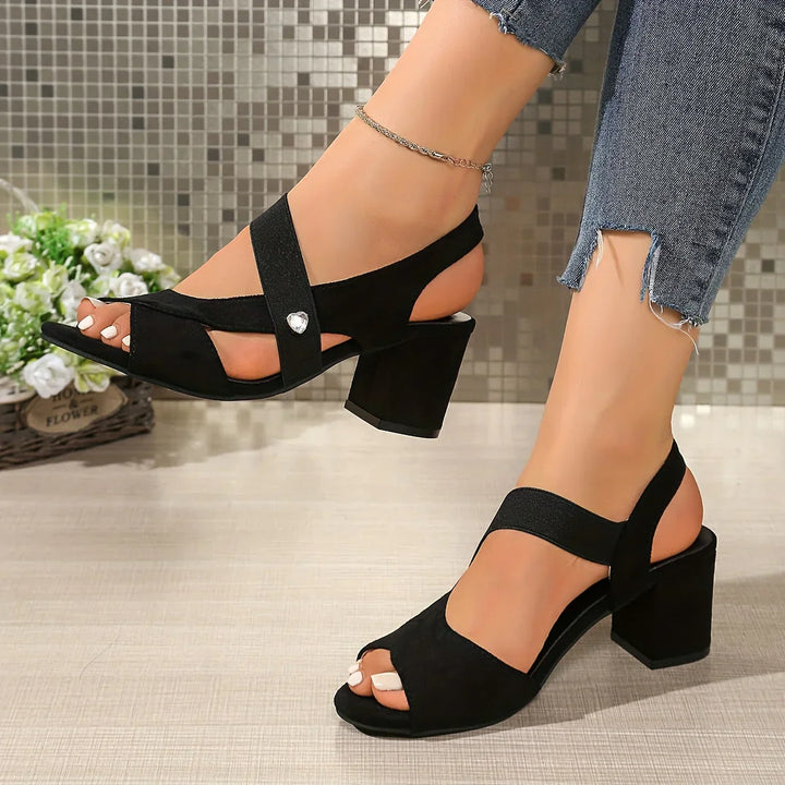 Lurene - Tacones de tacón ancho acolchados