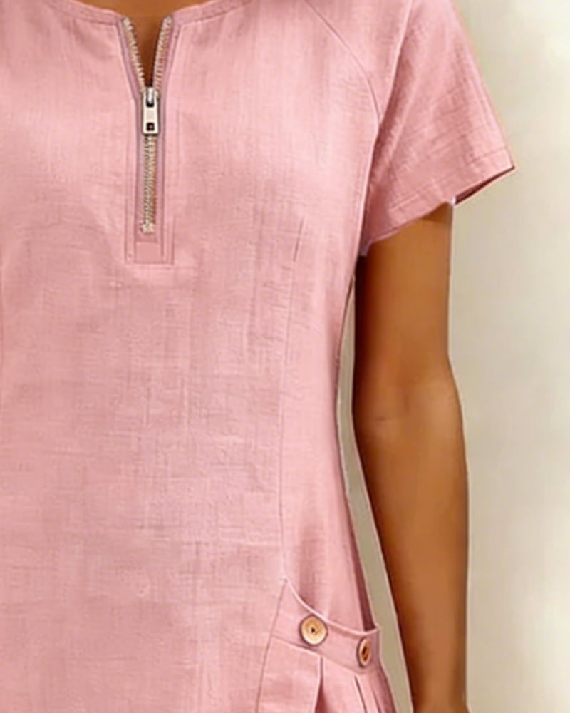 Girella - Vestido de lino de corte en A fresco