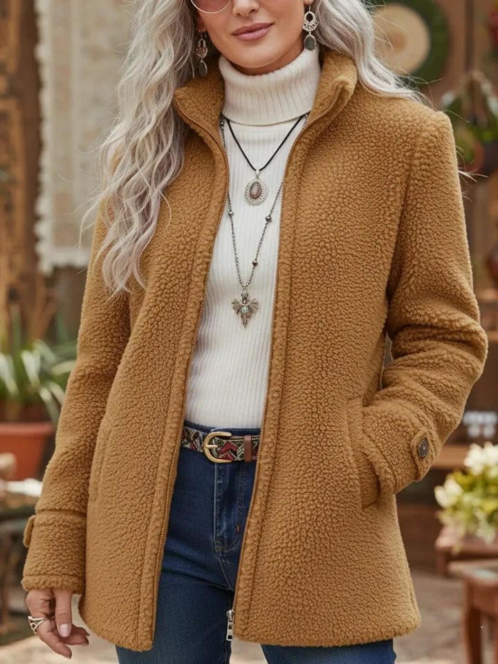 Eliza - Abrigo con cuello alto y suave al tacto