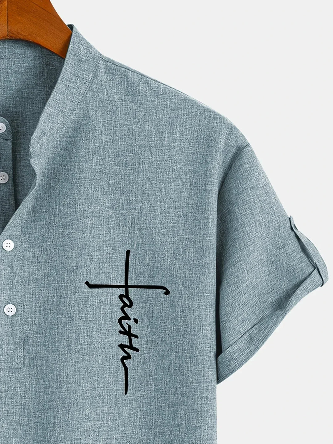 Harlan - Camisa de cuello alto texturizada