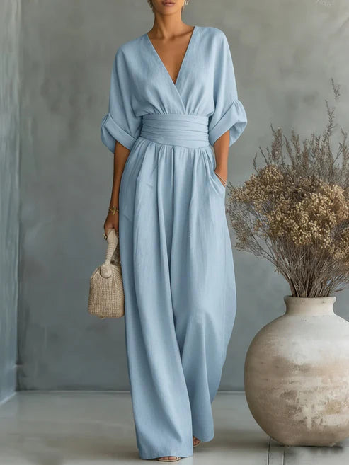 Ainslee - Jumpsuit de pierna ancha de tacto suave