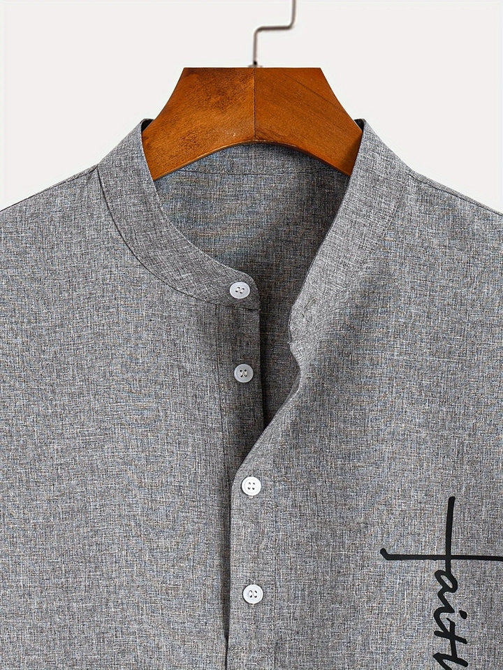Harlan - Camisa de cuello alto texturizada