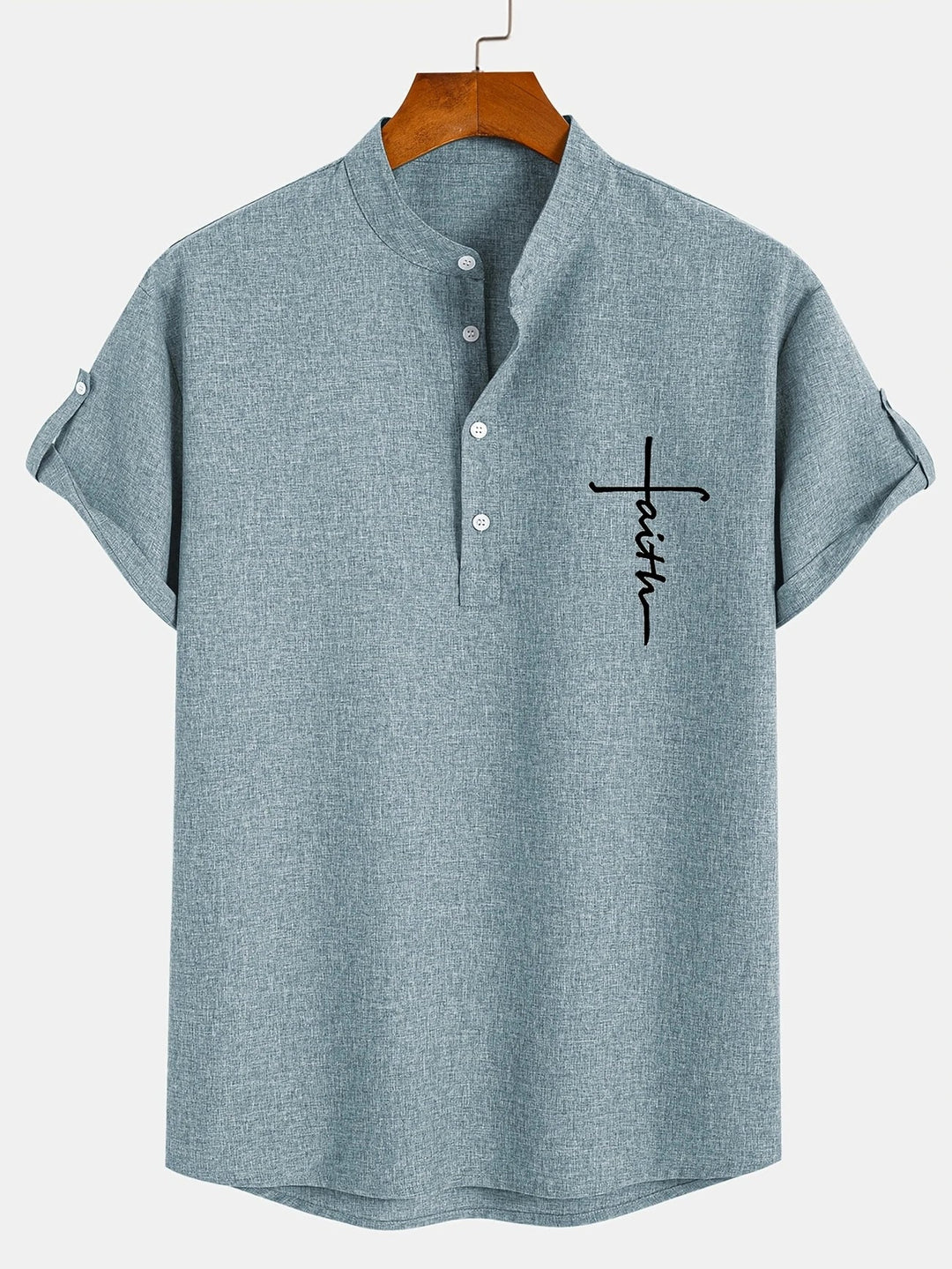 Harlan - Camisa de cuello alto texturizada