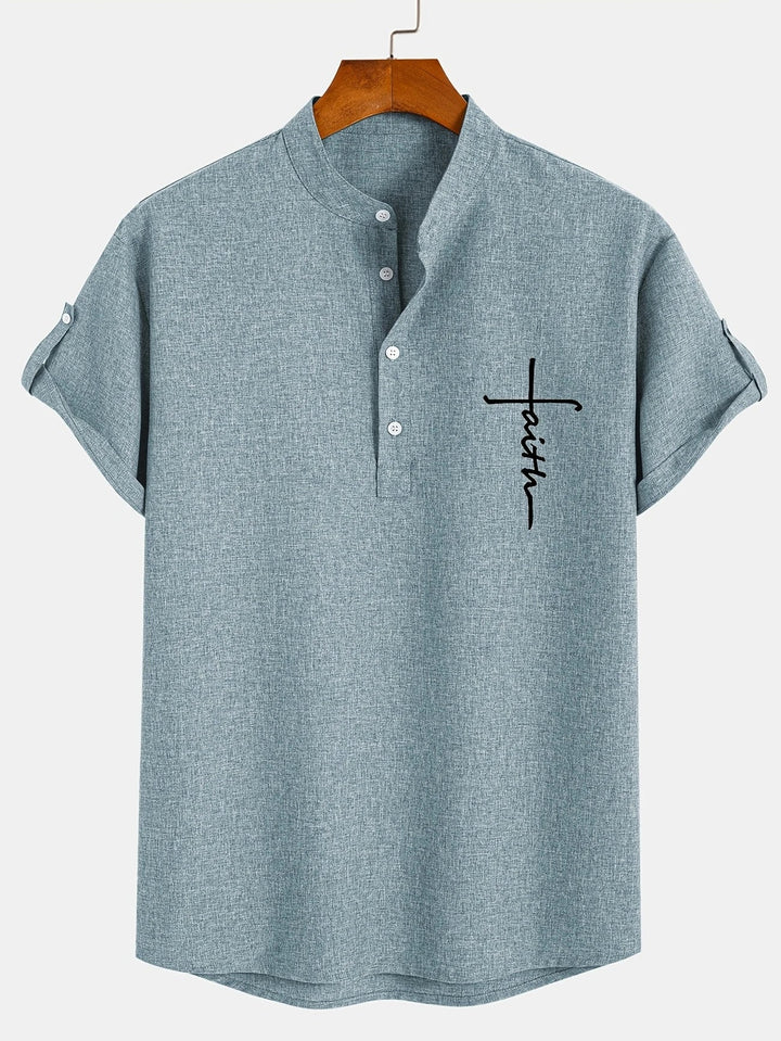 Harlan - Camisa de cuello alto texturizada