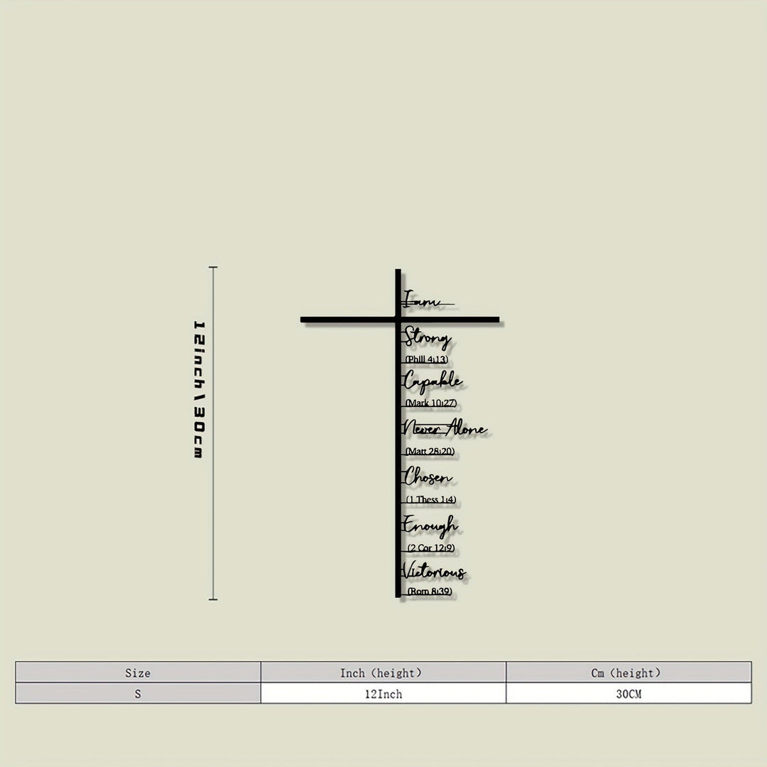 Clariel - Arte de Pared Metálico con Cruz y Versículo Bíblico
