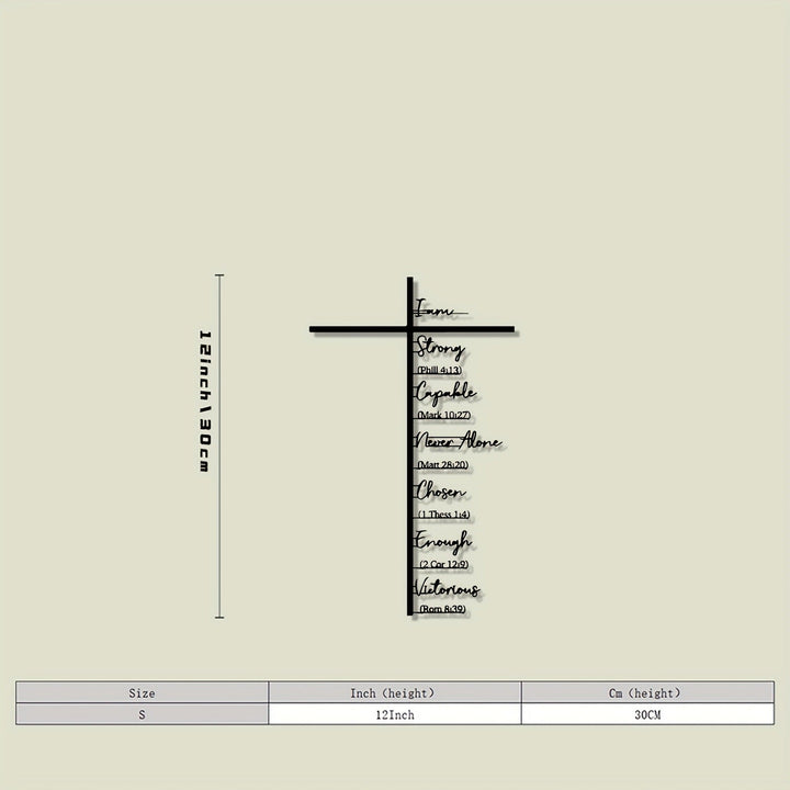 Clariel - Arte de Pared Metálico con Cruz y Versículo Bíblico