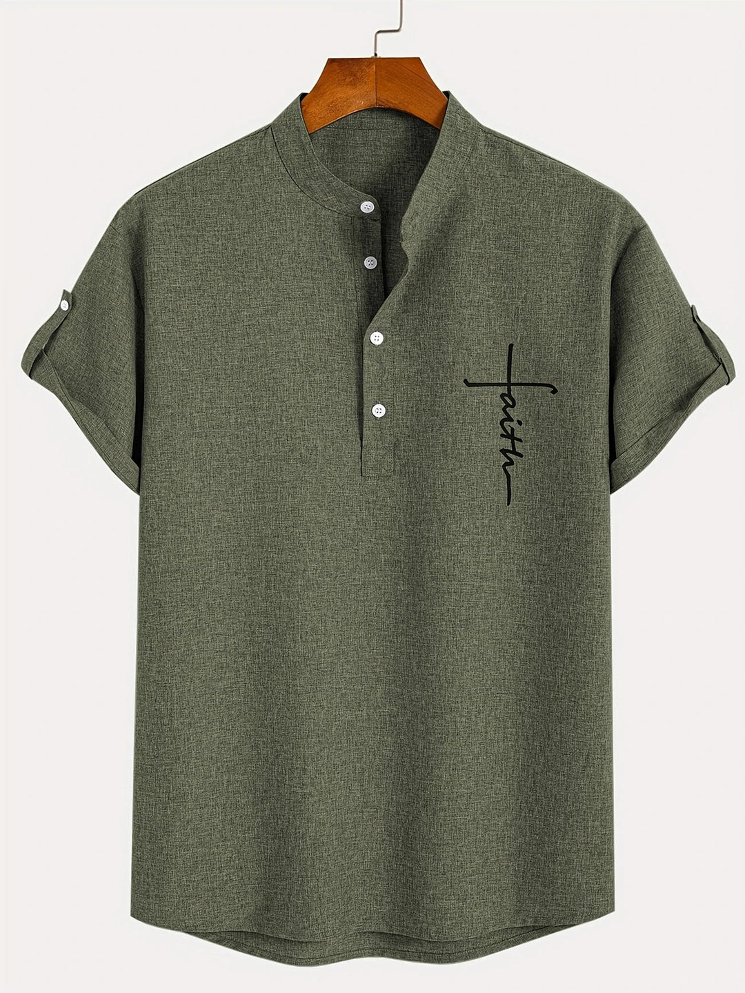 Harlan - Camisa de cuello alto texturizada