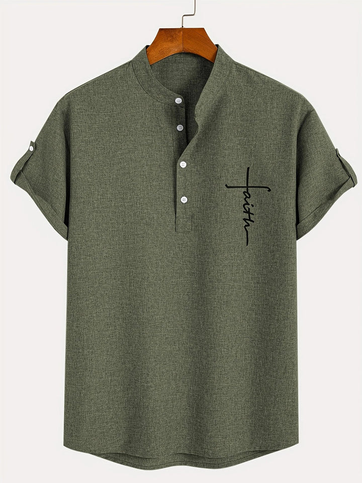 Harlan - Camisa de cuello alto texturizada