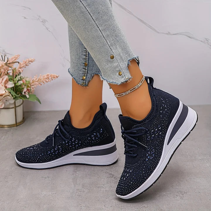 Zorielle - Tenis sin cordones con brillo