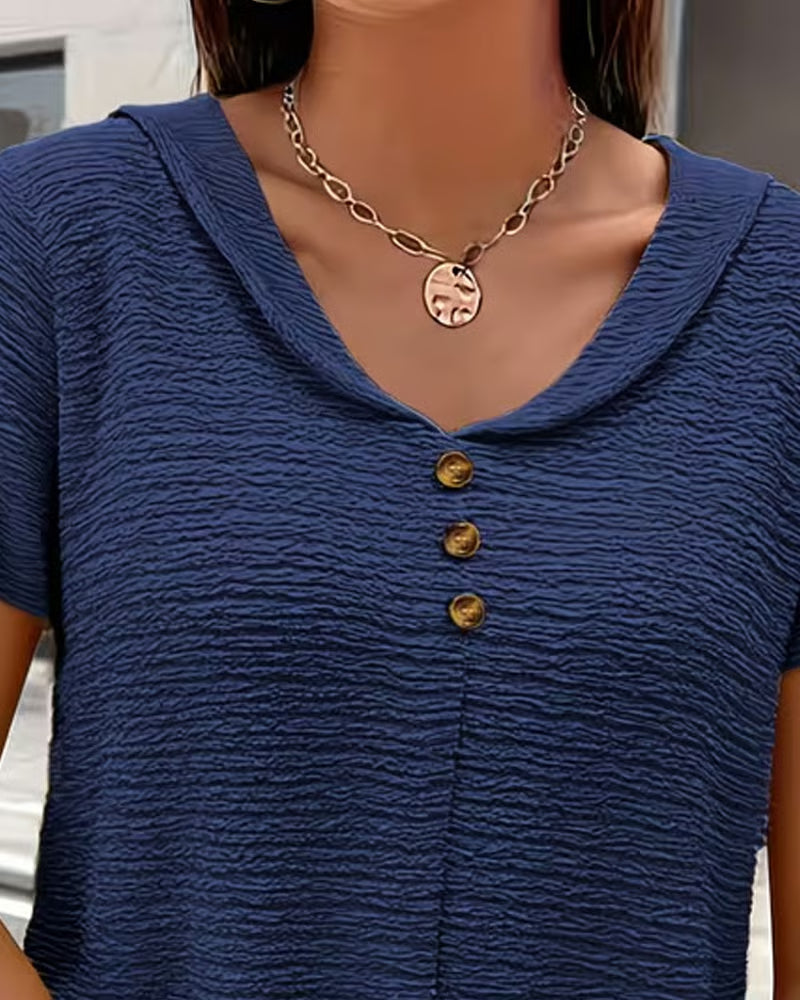 Quintessa - Blusa con escote en V y botones