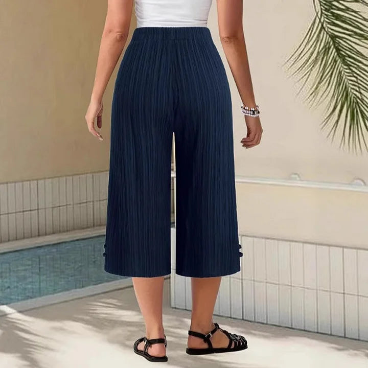 Bexara - Pantalones culotte plisados de pierna ancha