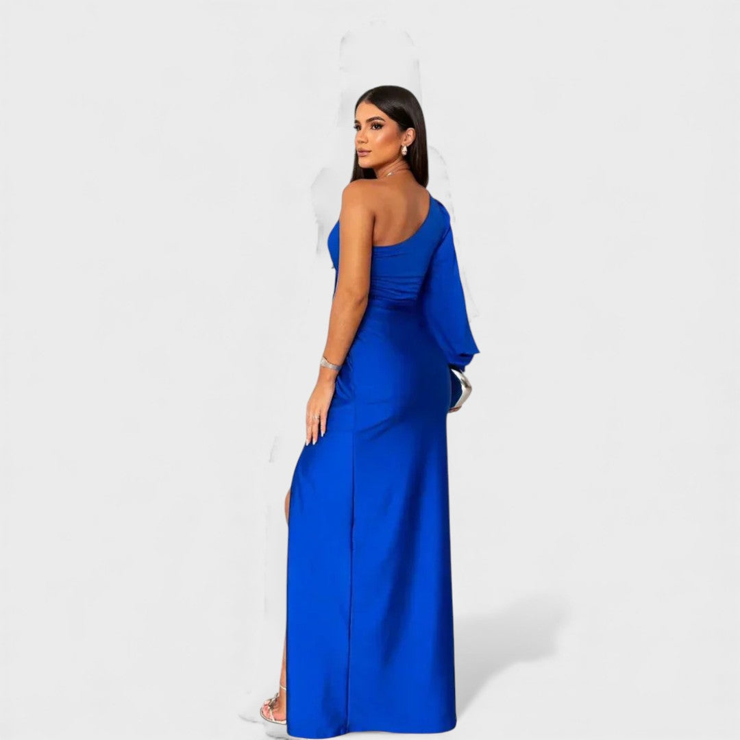 Ellivia - Vestido de noche de un solo hombro de tacto suave