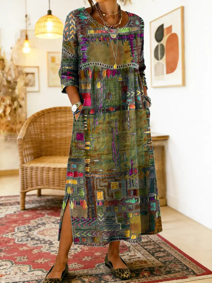 Maelle - Vestido midi estampado de silueta relajada y estilo casual