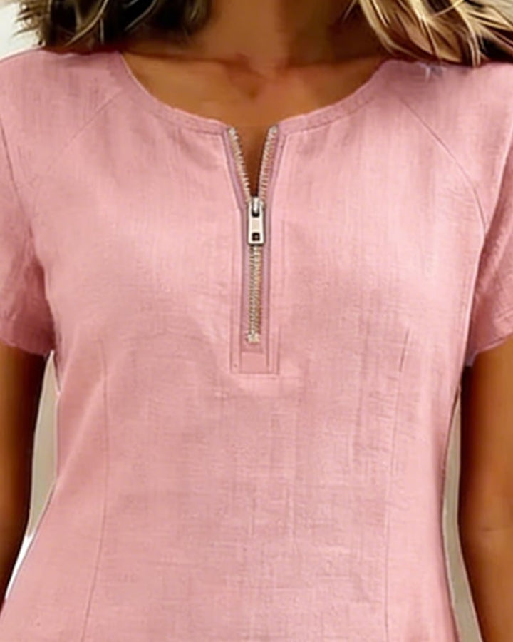 Girella - Vestido de lino de corte en A fresco