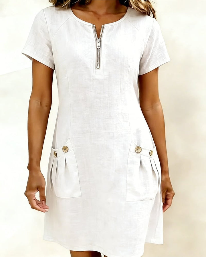 Girella - Vestido de lino de corte en A fresco