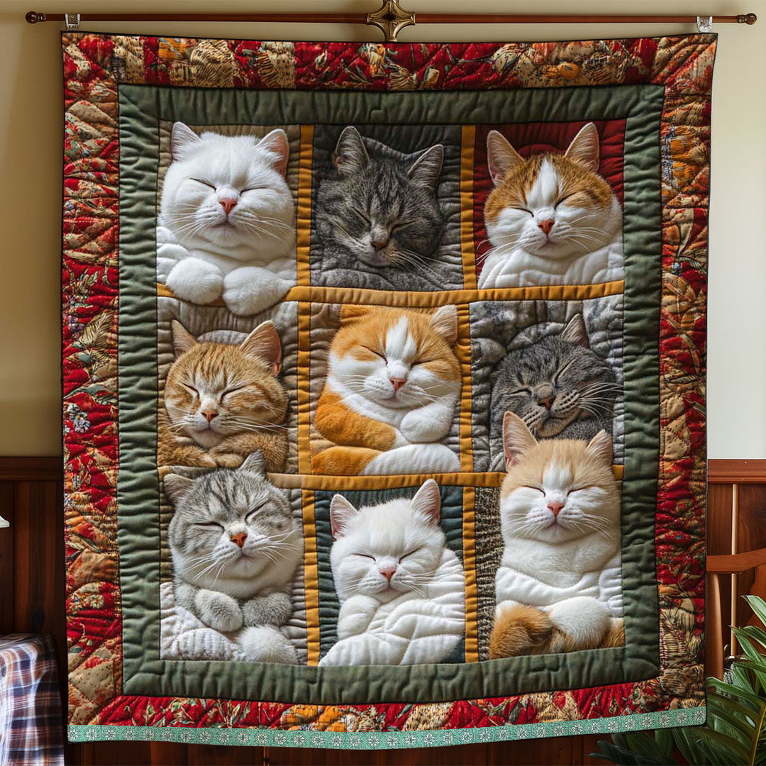 Alarice - Manta Acolchada con Estampado de Gatos