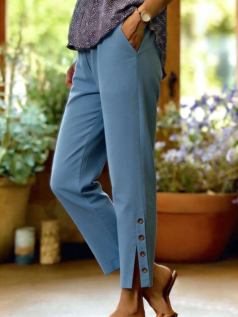 Bellamy - Pantalón tobillero con detalle de botones