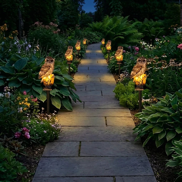 Amora - Lámpara decorativa para jardín con forma de búho