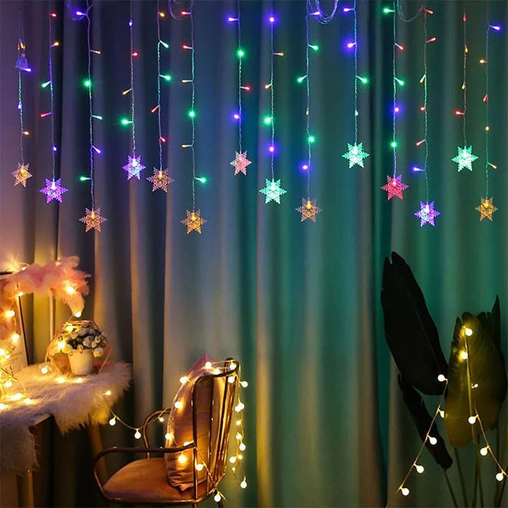 Raynette - Luces de Cortina en Forma de Copo de Nieve LED