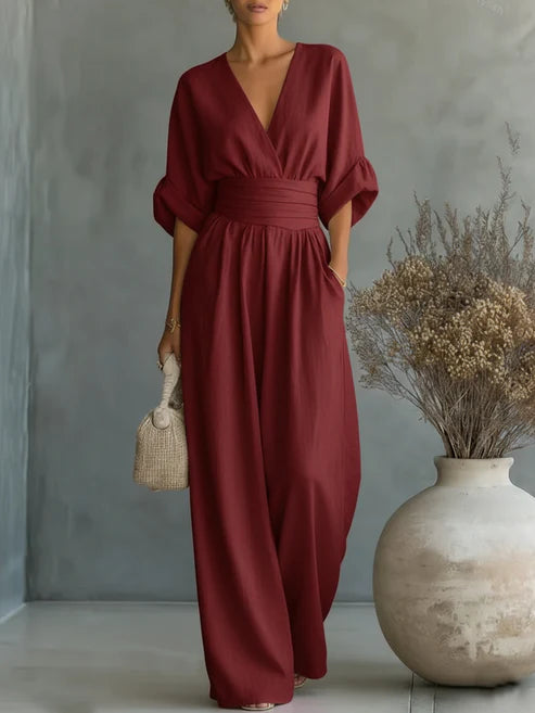 Ainslee - Jumpsuit de pierna ancha de tacto suave