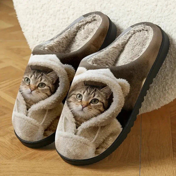 Marilys - Pantuflas de casa con tacto suave para gatos