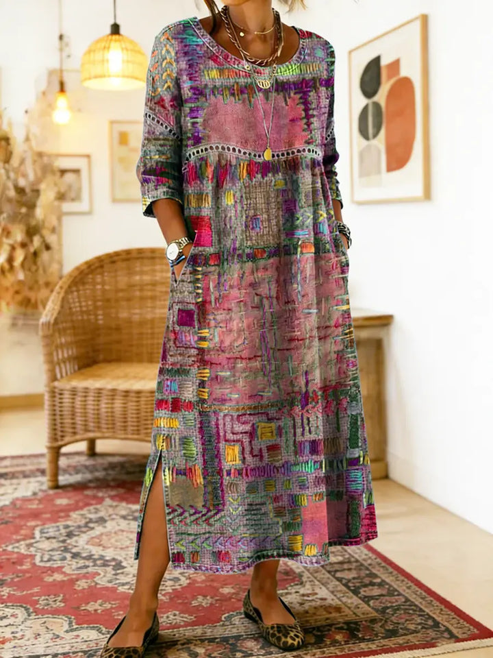 Maelle - Vestido midi estampado de silueta relajada y estilo casual