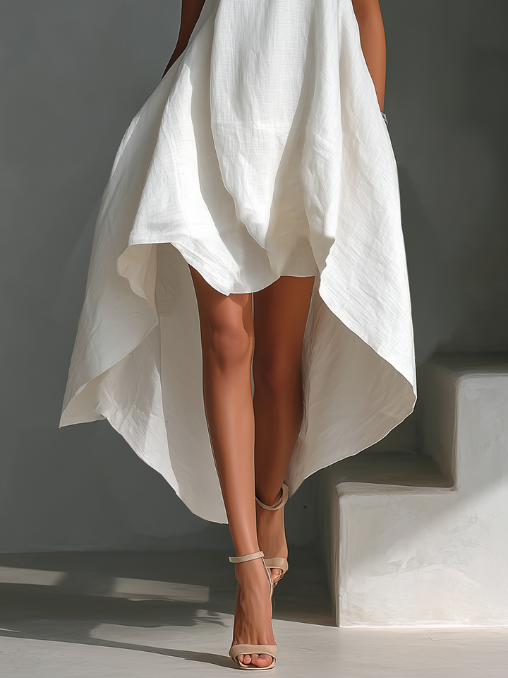 Elvina - Vestido midi de lino fresco
