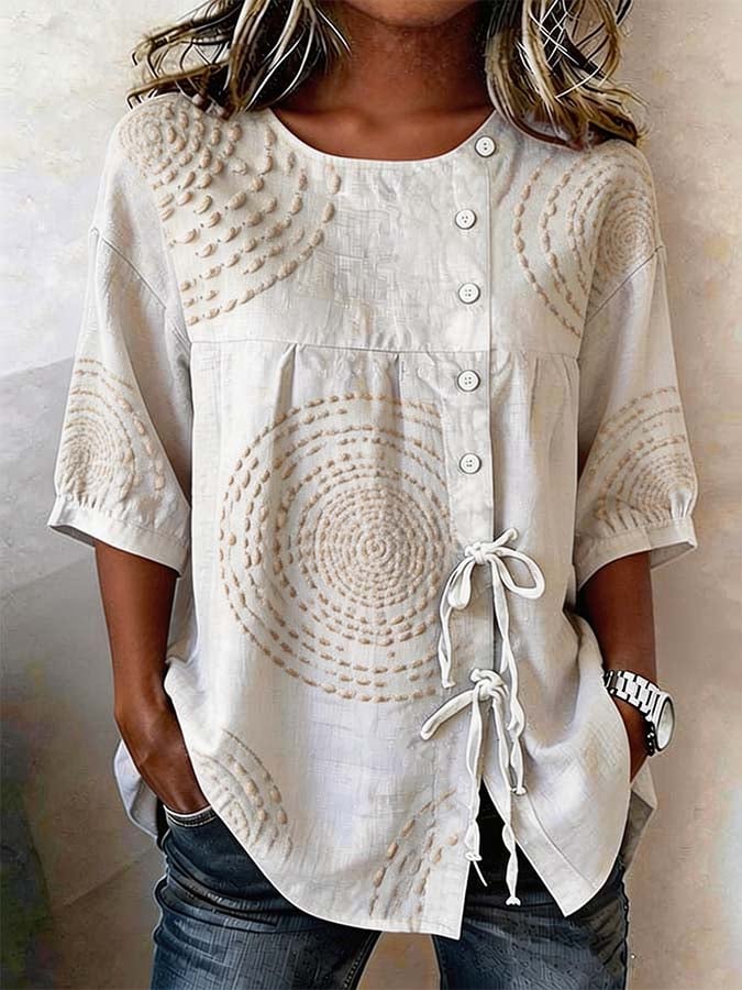 Kalliope - Blusa casual con botones al frente