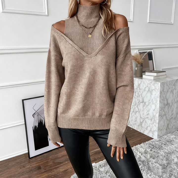 Aurenna - Suéter de Cuello Alto Casual Estiloso