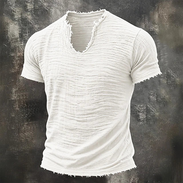 Jarrett - Playera texturizada de cuello en V