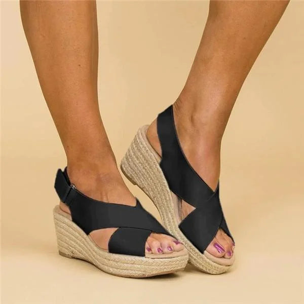 Zadie - Sandalias de plataforma con tiras cruzadas casuales