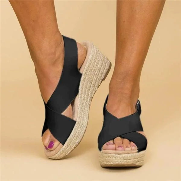 Zadie - Sandalias de plataforma con tiras cruzadas casuales