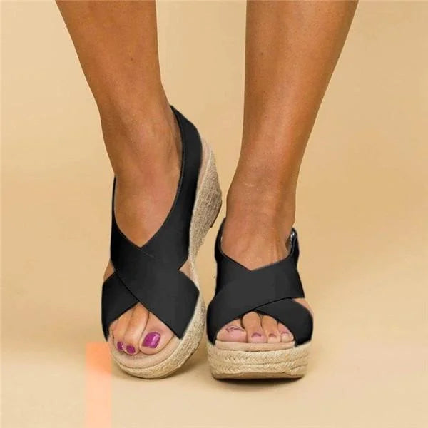 Zadie - Sandalias de plataforma con tiras cruzadas casuales