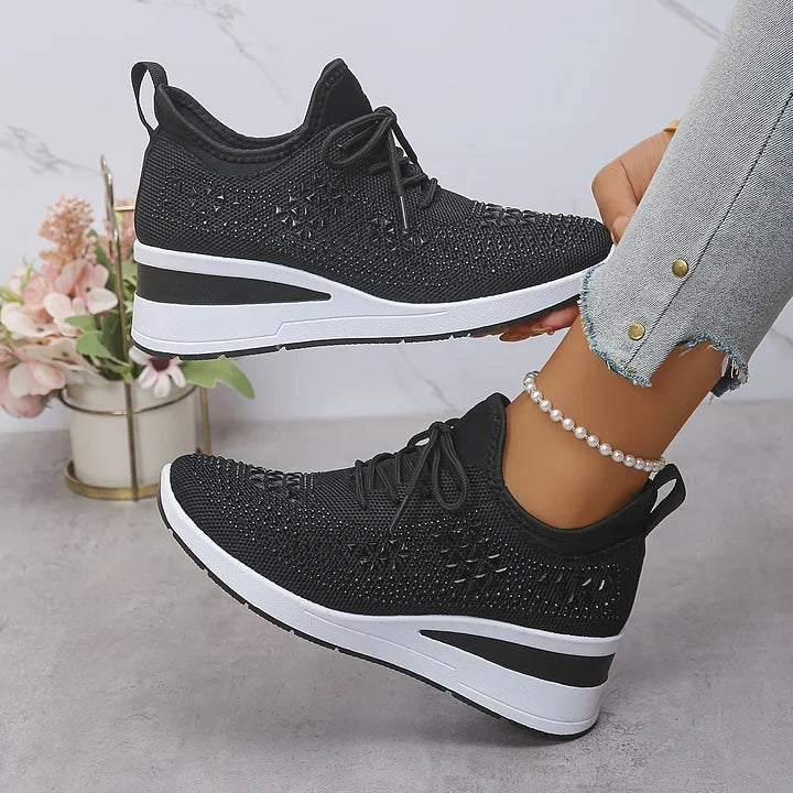Zorielle - Tenis sin cordones con brillo