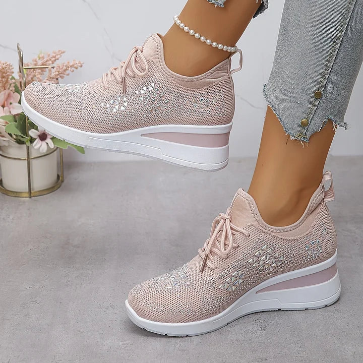 Zorielle - Tenis sin cordones con brillo