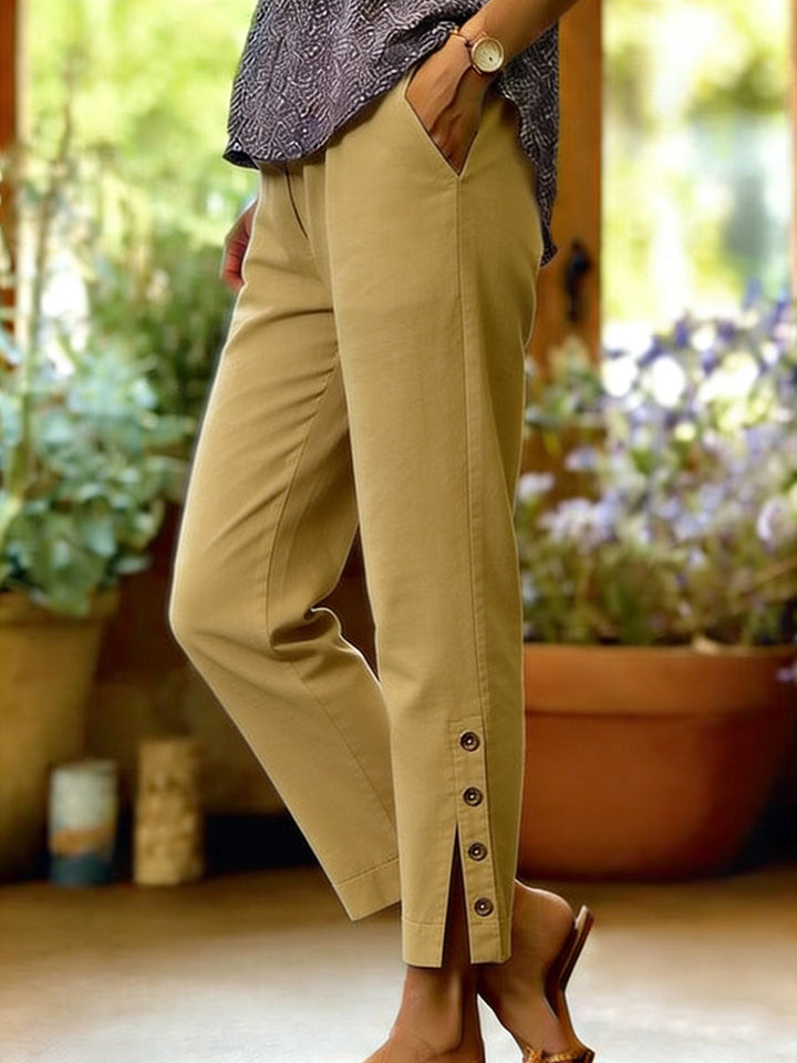 Bellamy - Pantalón tobillero con detalle de botones