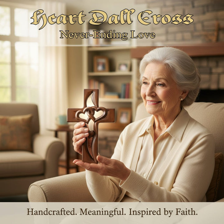 Orlinda - Decoración de Pared con Cruz y Detalle de Corazón