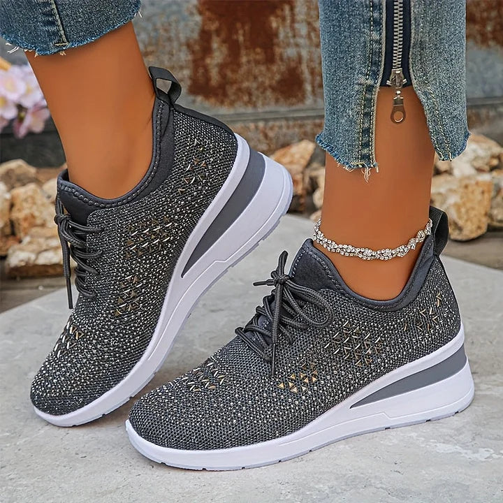 Zorielle - Tenis sin cordones con brillo