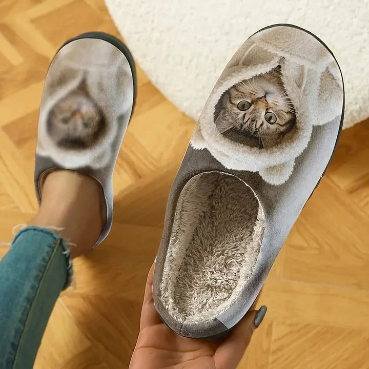 Marilys - Pantuflas de casa con tacto suave para gatos