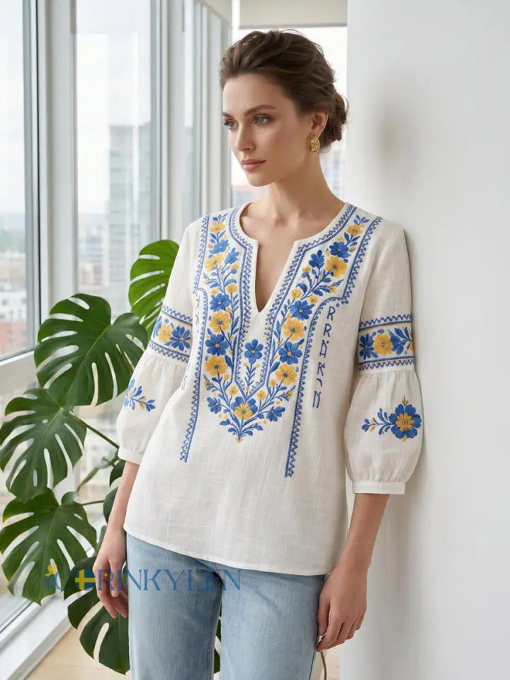 Everly - Blusa floral de tacto suave