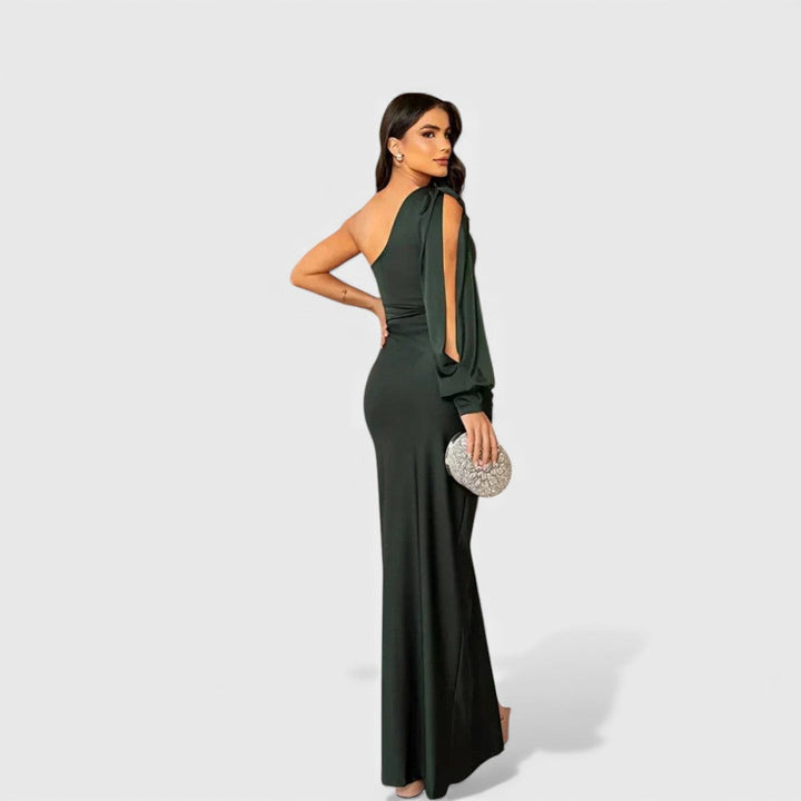 Ellivia - Vestido de noche de un solo hombro de tacto suave